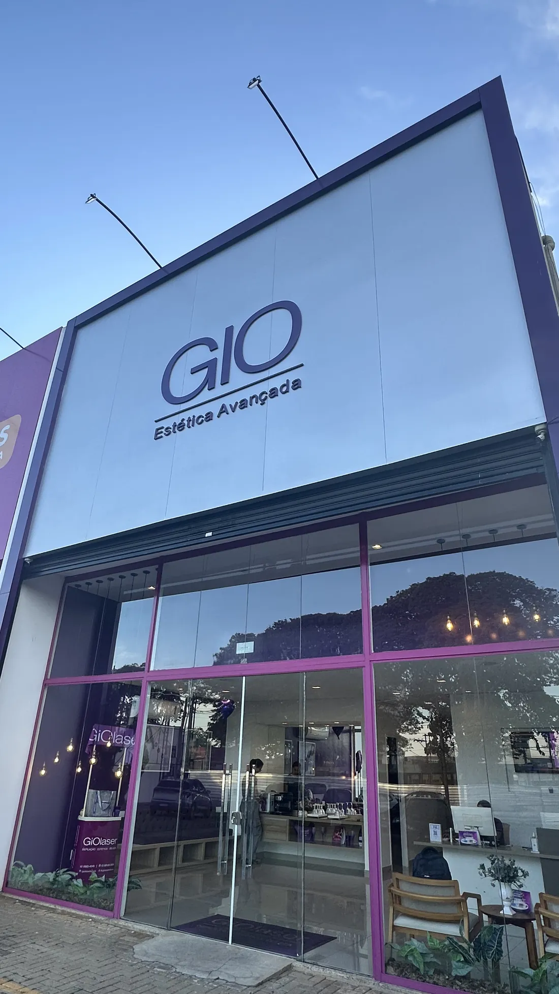 Fachada da GIO Estética Avançada na Rua Rui Barbosa, 101, em Boituva